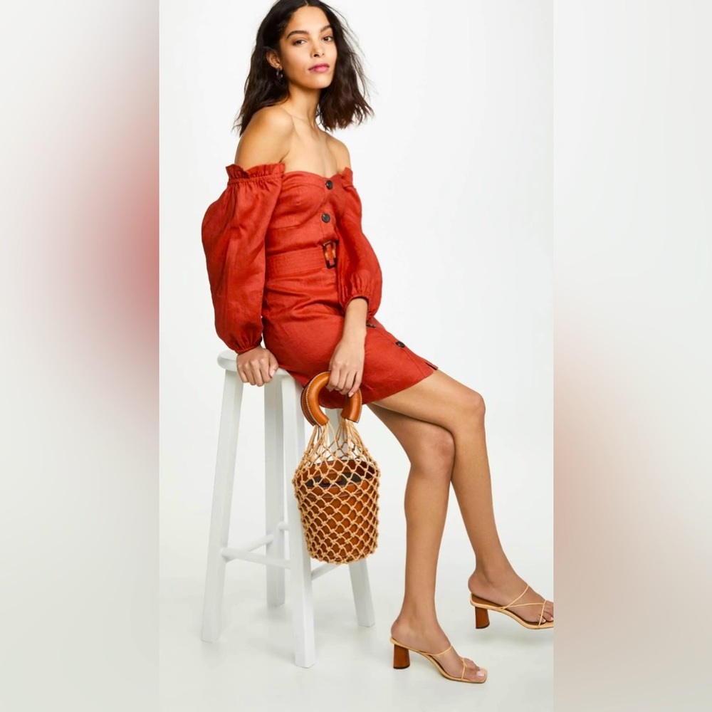SUBOO Rising Sun Linen Mini Dress.  Send OFFERS - Picture 8 of 14